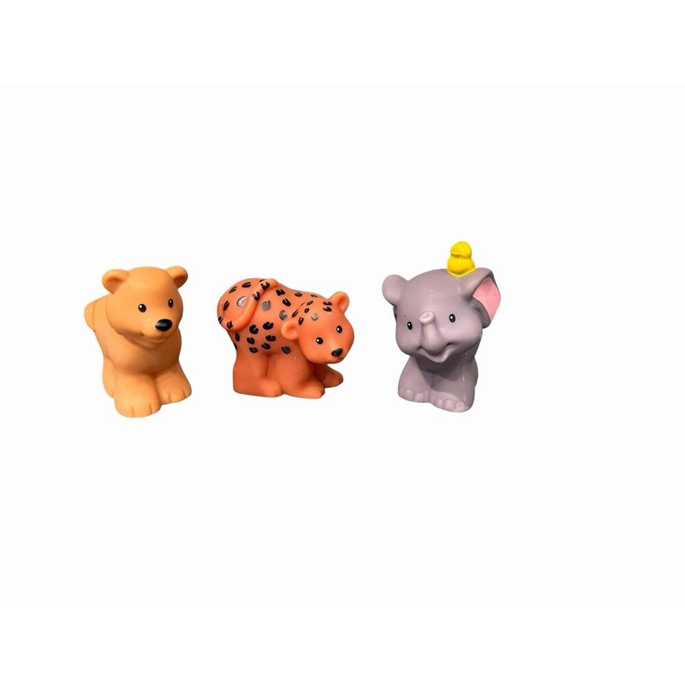 3 Fisher Price Little People Zoo Animal Toys: Brown Bear Jaguar Elephant